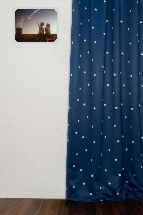 Blackout curtain "Stars" dark blue Kiki