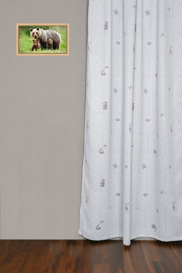 Tenda oscurante "Animali della foresta" grigio Bosco