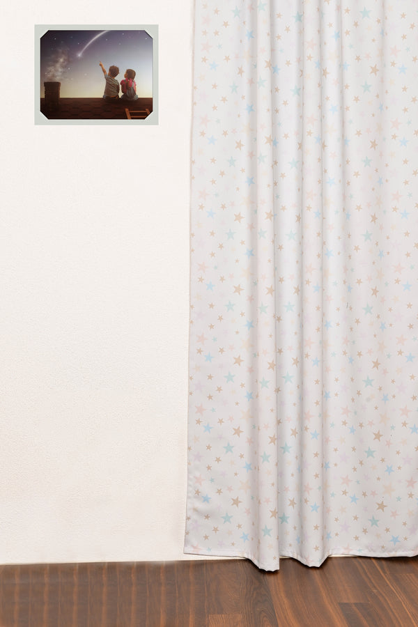 Tenda oscurante "Stars" turchese-taupe Zara