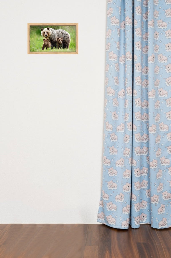 Blackout curtain "Bear" blue Kim