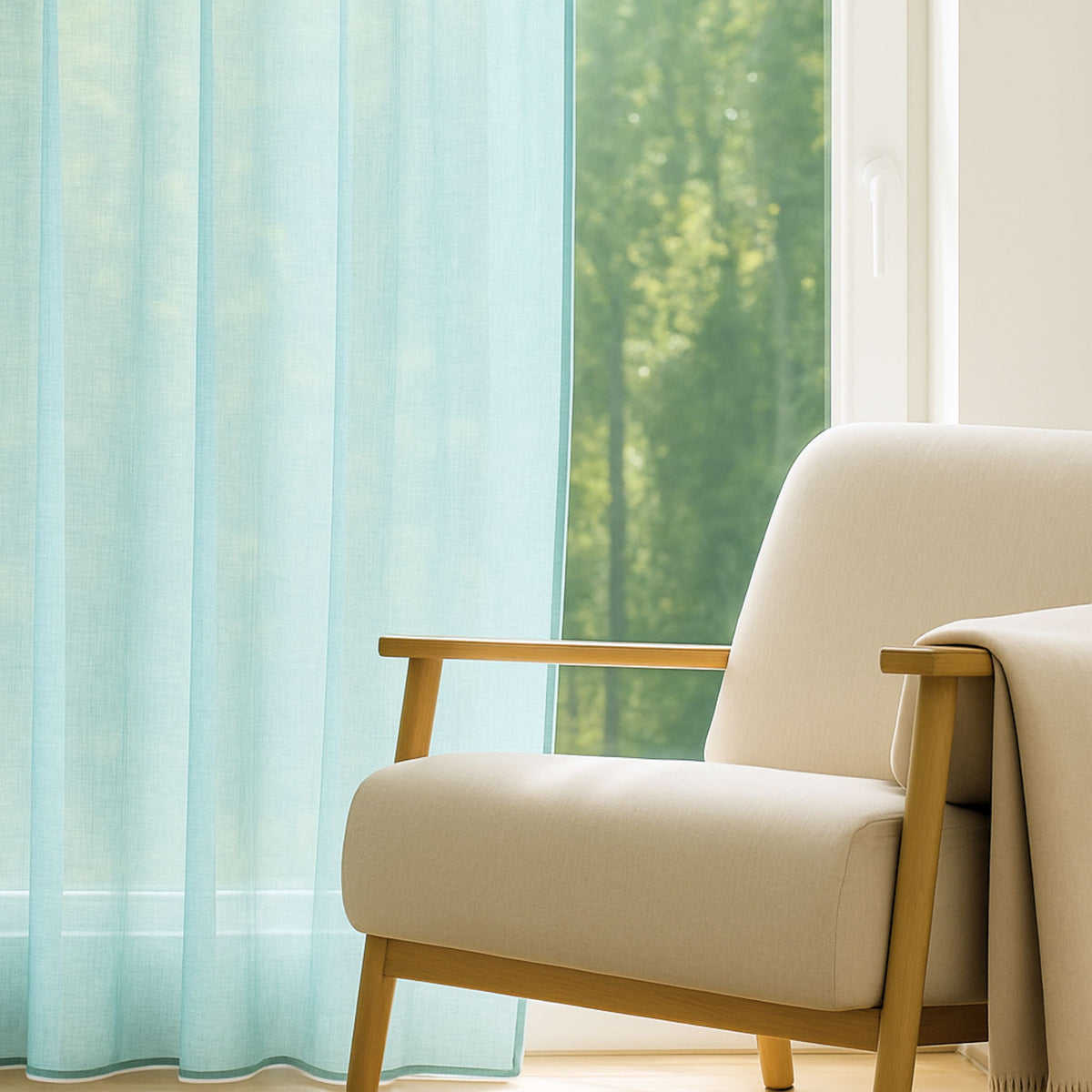 "Linen curtain" day curtain turquoise Erin