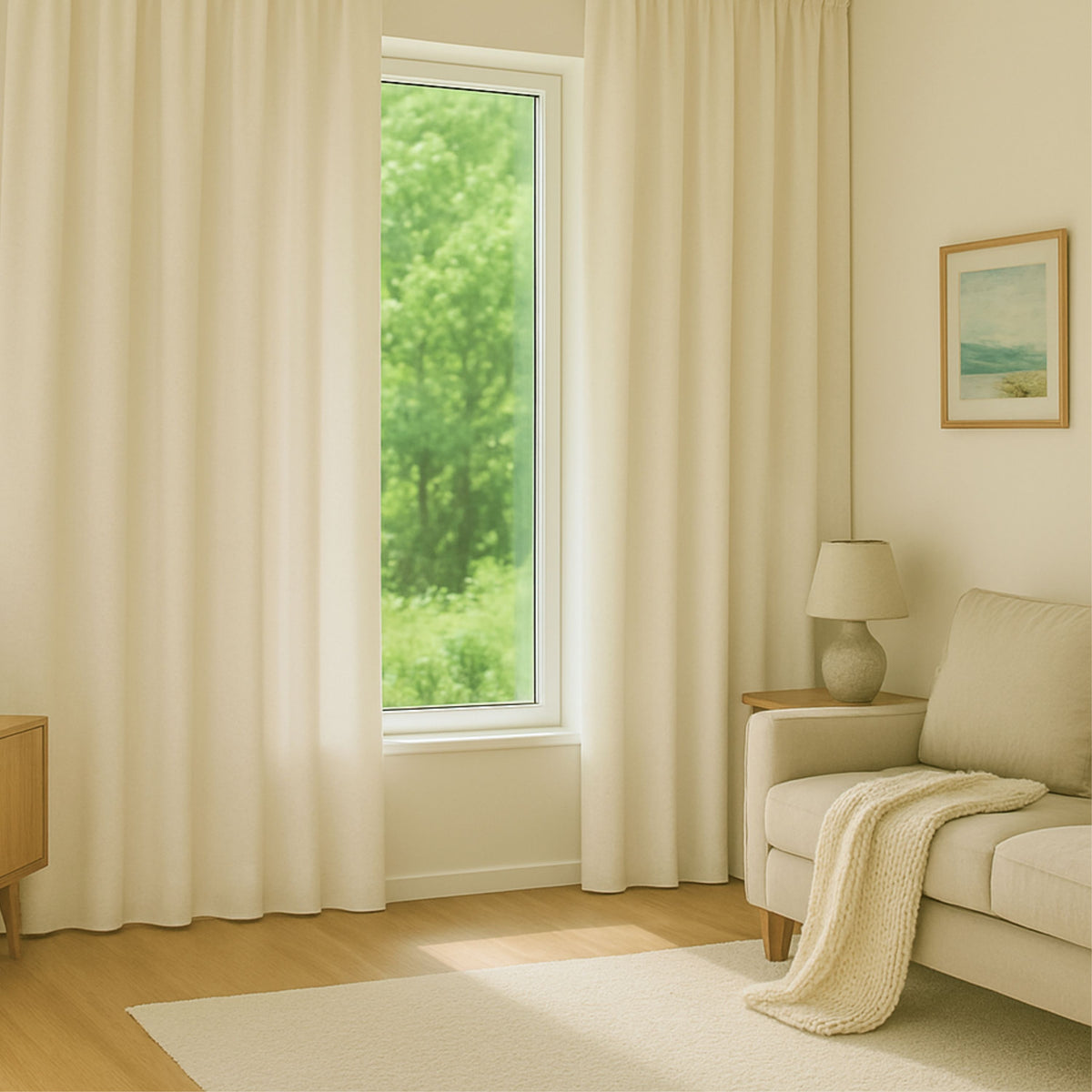 Rideau en coton Écru Dewi