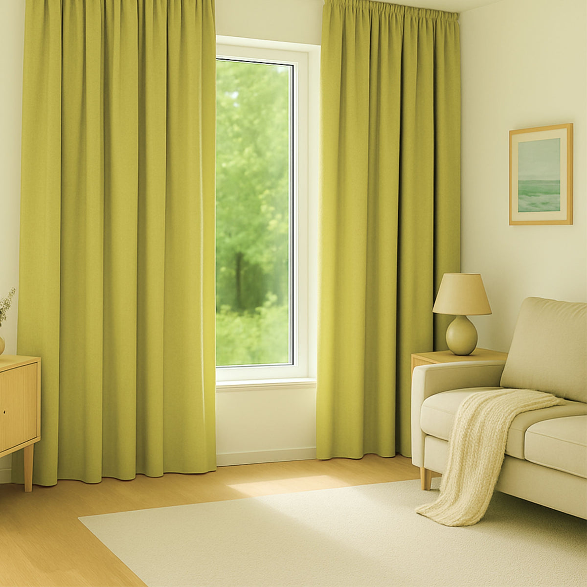 Rideau de coton de dewi vert