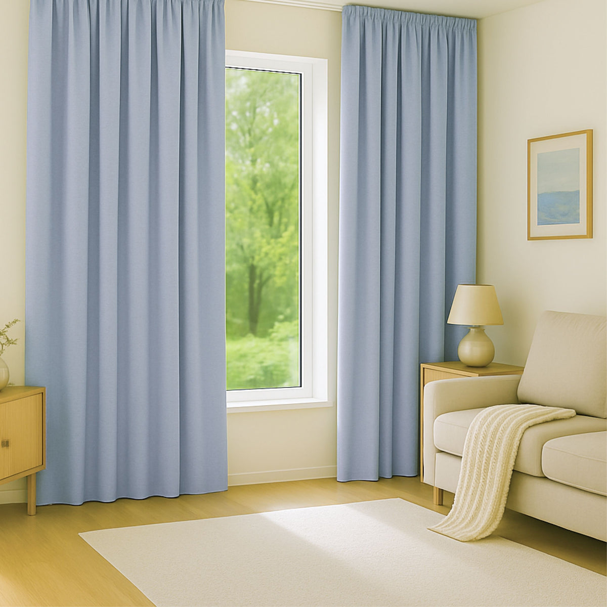 Rideau en coton Hellblau Dewi