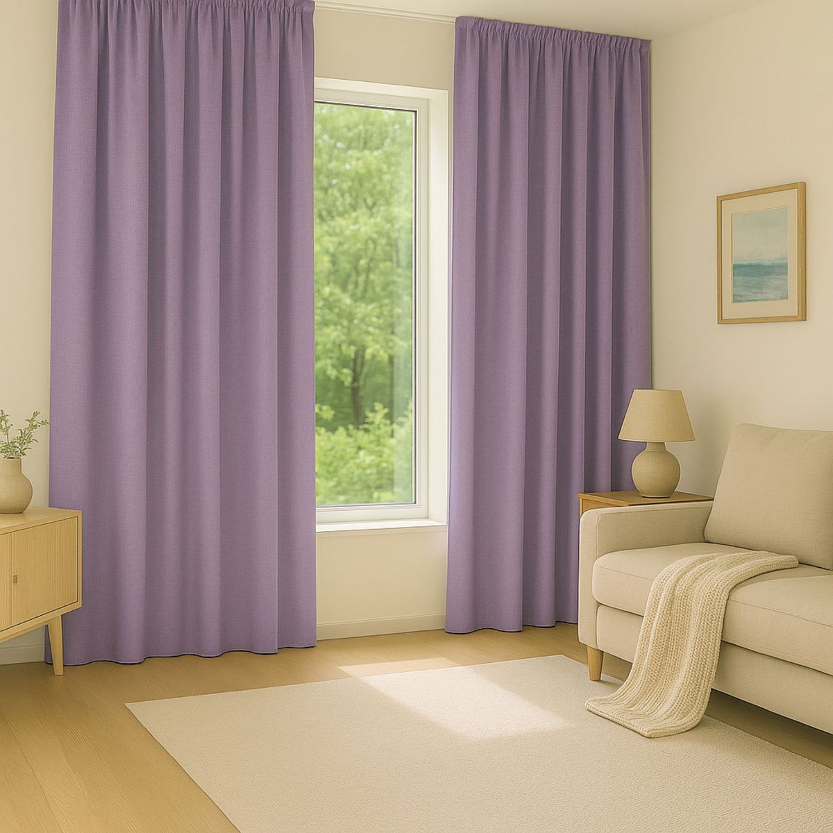 Rideau de coton lilas dewi