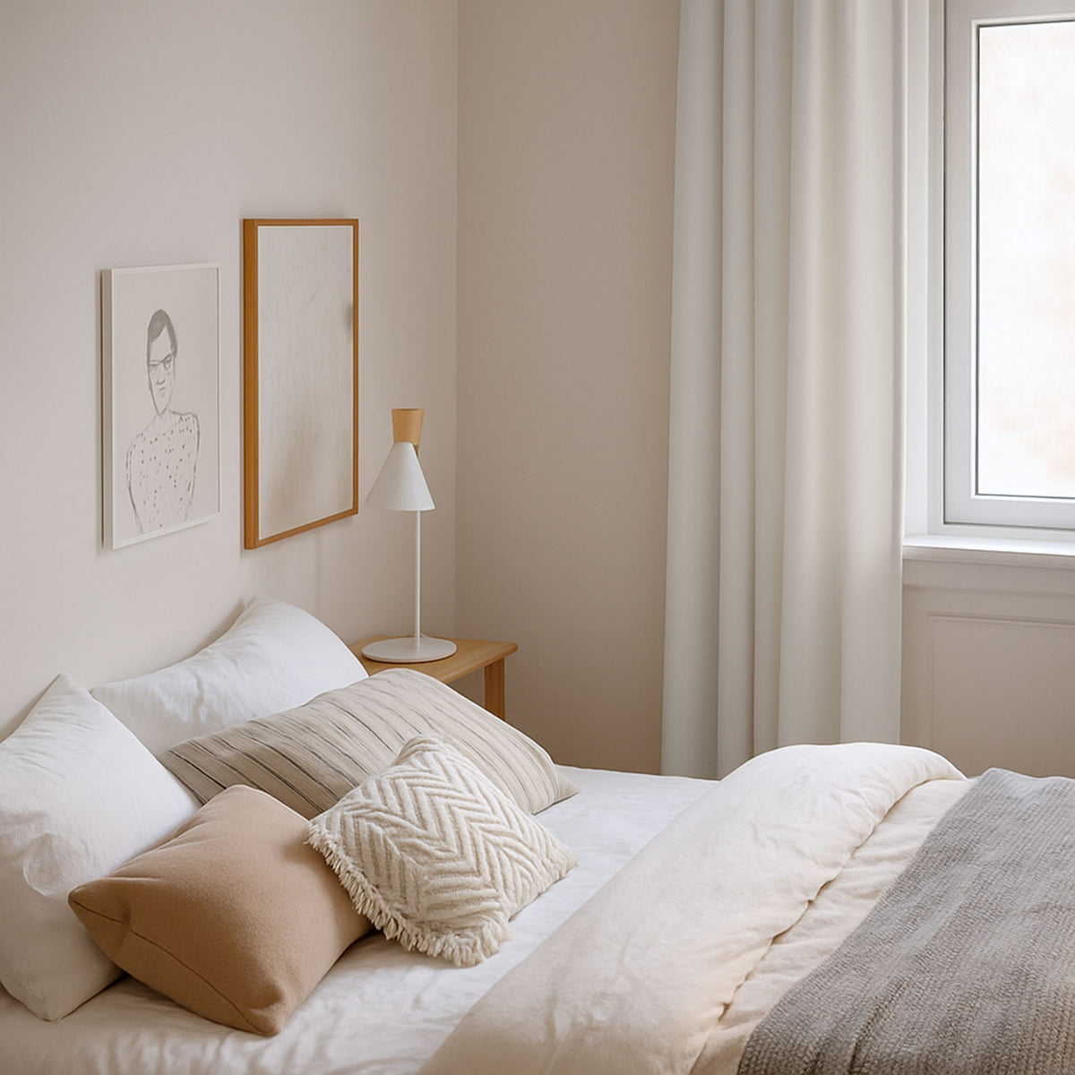 Nachtvorhang "Samtvorhang" beige grau Velvet