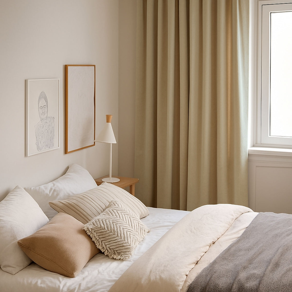 Nachtvorhang "Samtvorhang" beige Velvet