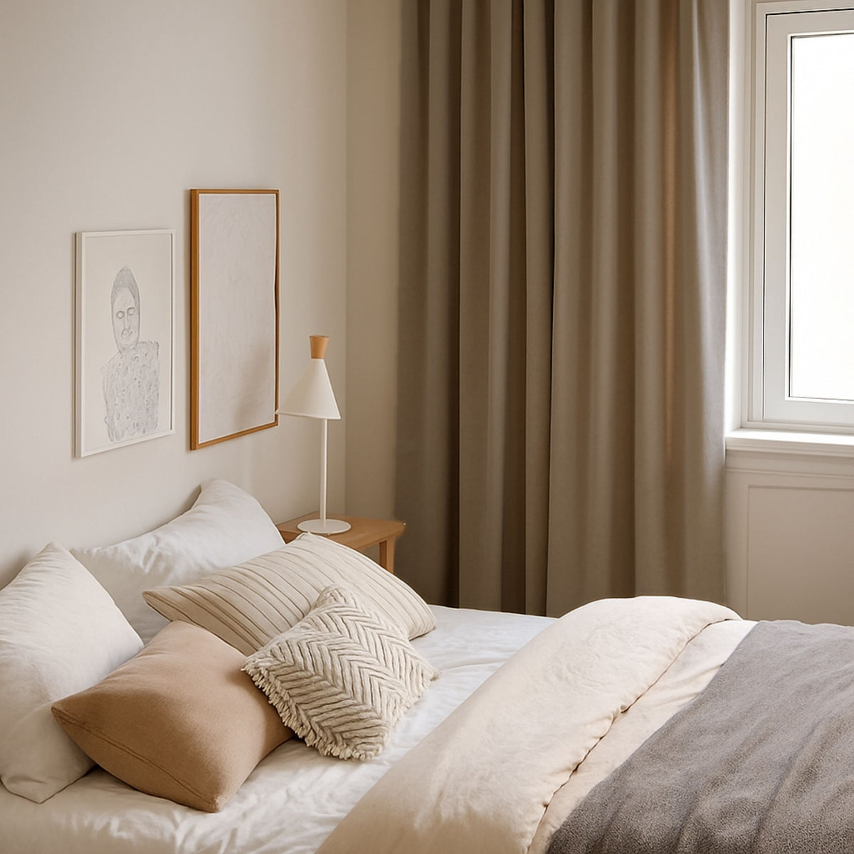 Nachtvorhang "Samtvorhang" dunkelbeige Velvet