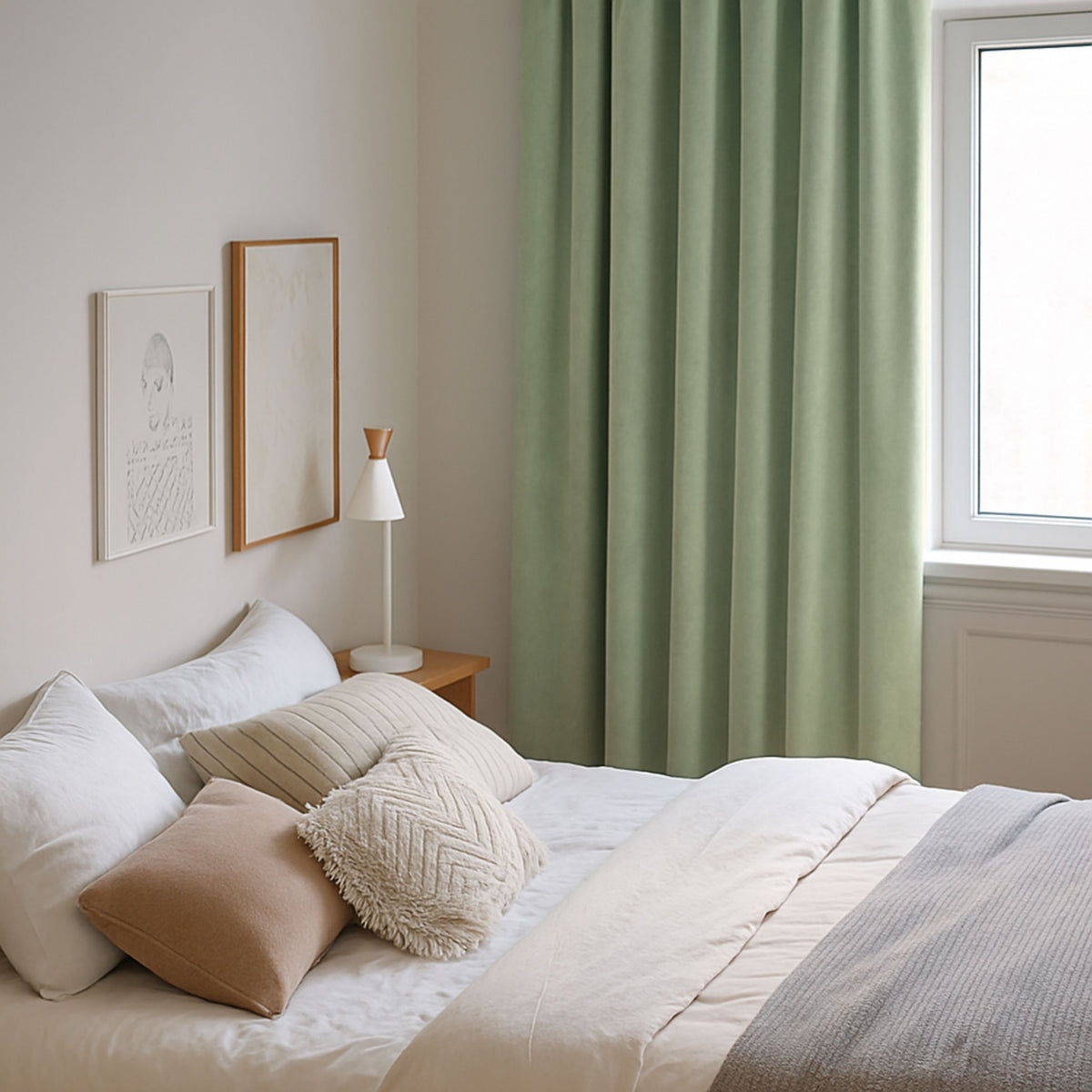 Nachtvorhang "Samtvorhang" hellgrün Velvet