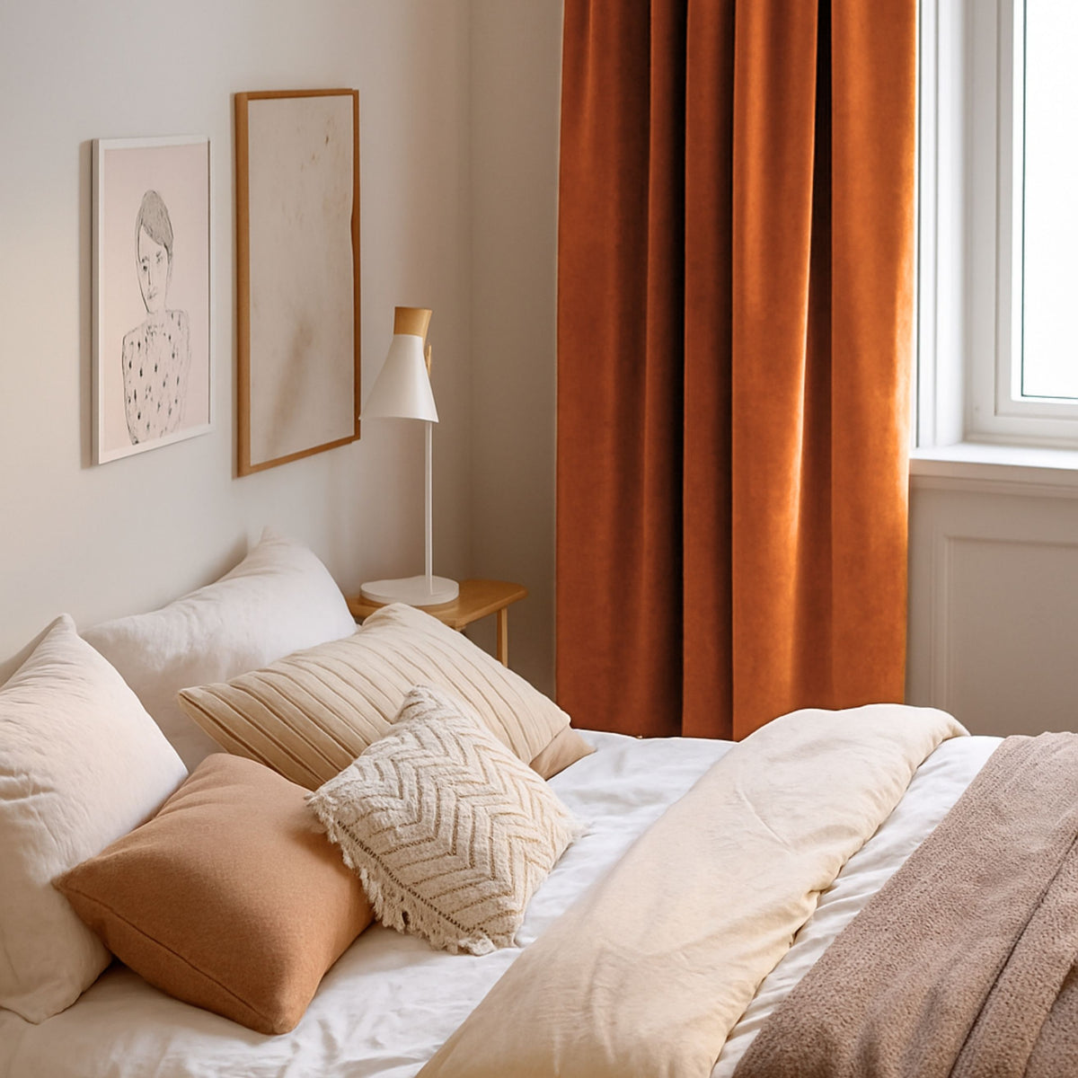 Nachtvorhang "Samtvorhang" koralle Velvet