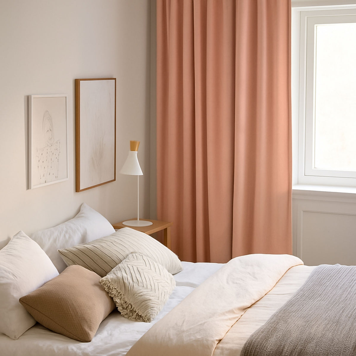 Nachtvorhang "Samtvorhang" lachs Velvet