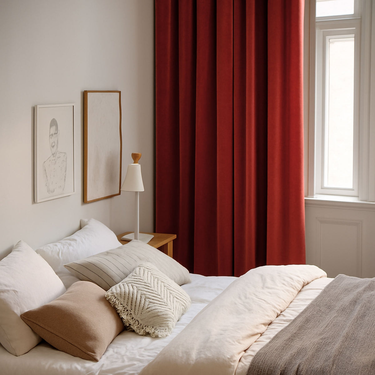 Nachtvorhang "Samtvorhang" rot Velvet