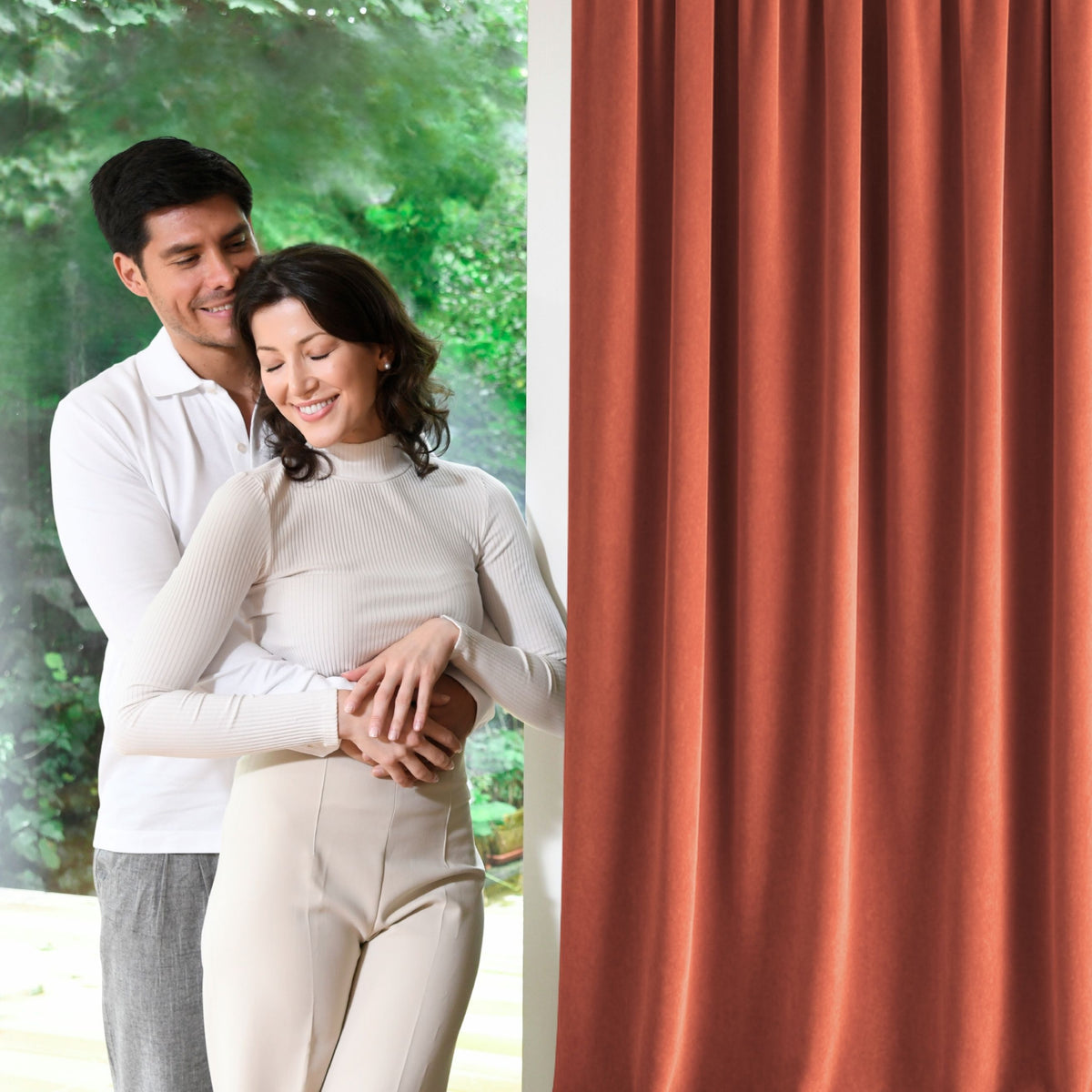 Nachtvorhang "Samtvorhang" dunkellachs Velvet