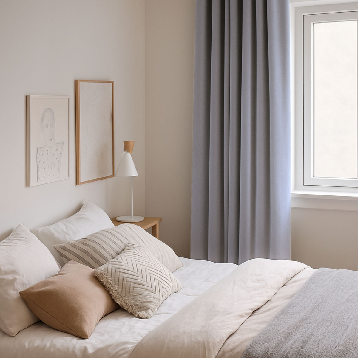 Nachtvorhang "Samtvorhang" blau grau Velvet