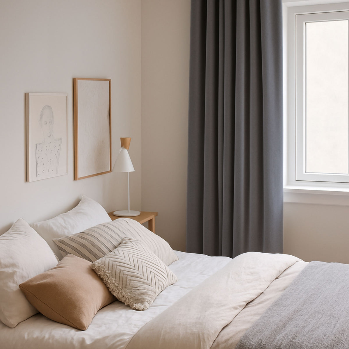 Nachtvorhang "Samtvorhang" grau Velvet