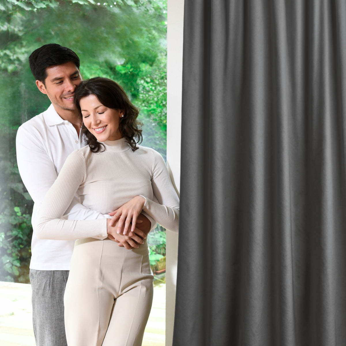 Nachtvorhang "Samtvorhang" grau Velvet