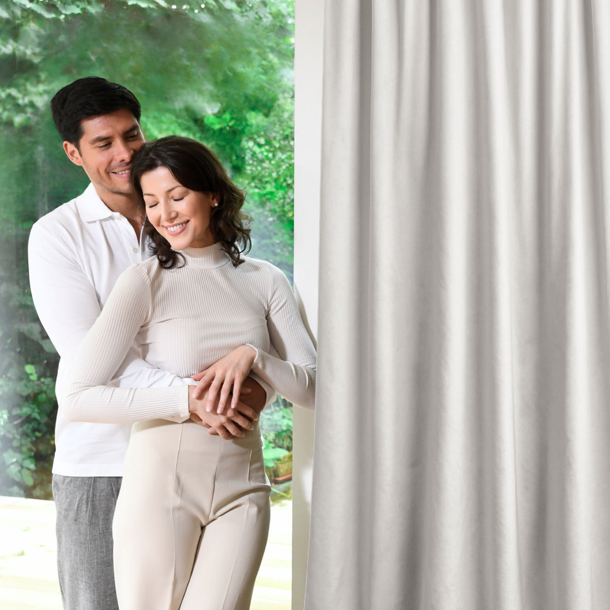 Nachtvorhang "Samtvorhang" hellgrau Velvet