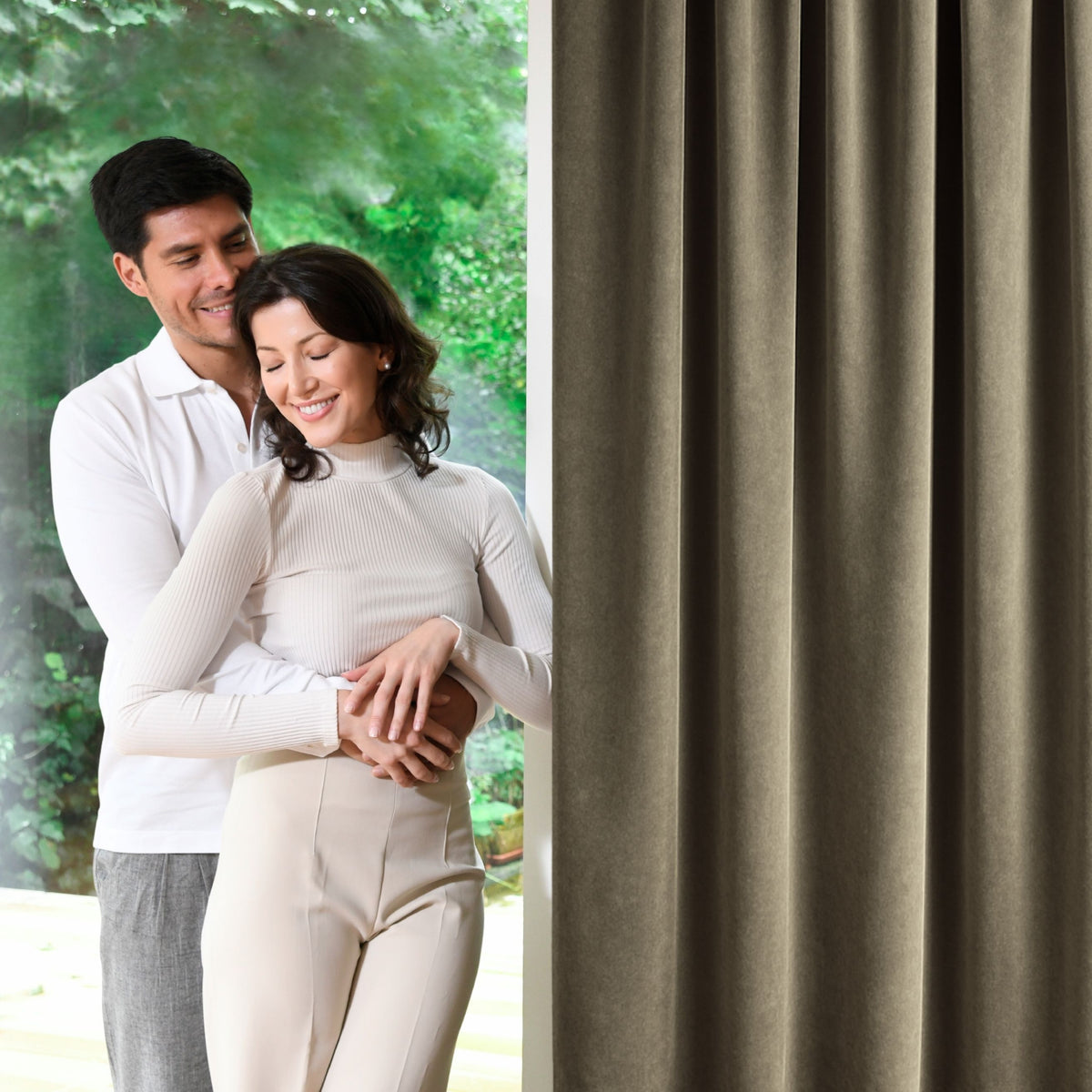 Nachtvorhang "Samtvorhang" steingrau Velvet