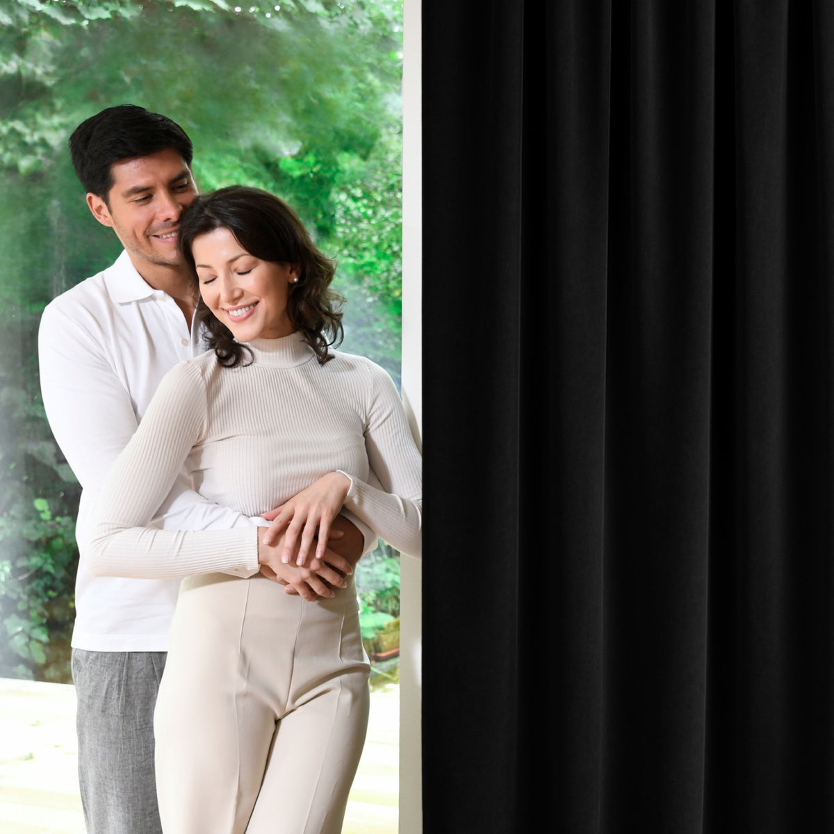 Nachtvorhang "Samtvorhang" schwarz Velvet