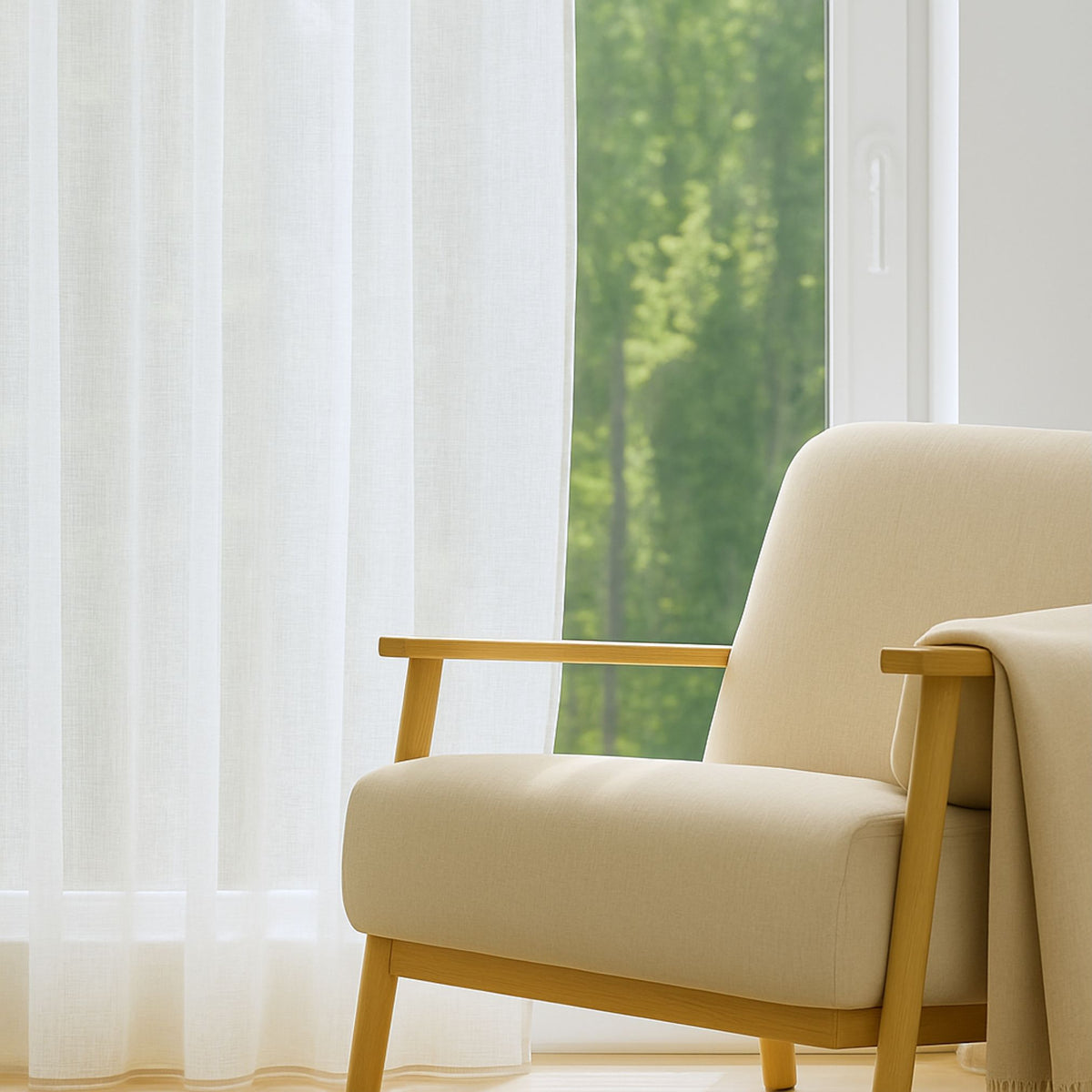 "Linen curtain" day curtain white Juist