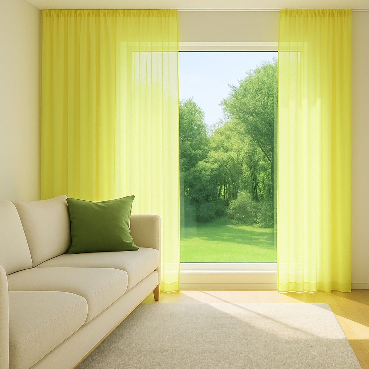 day curtain yellow green Elvira