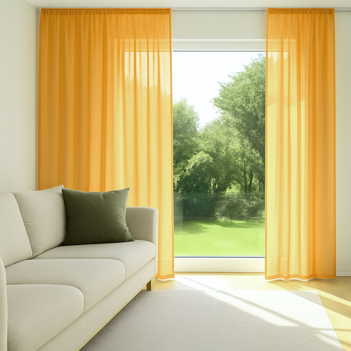 Rideau de jour jaune orange Elvira