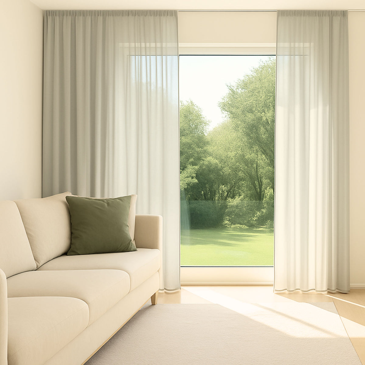 Rideau de jour gris pierre Elvira