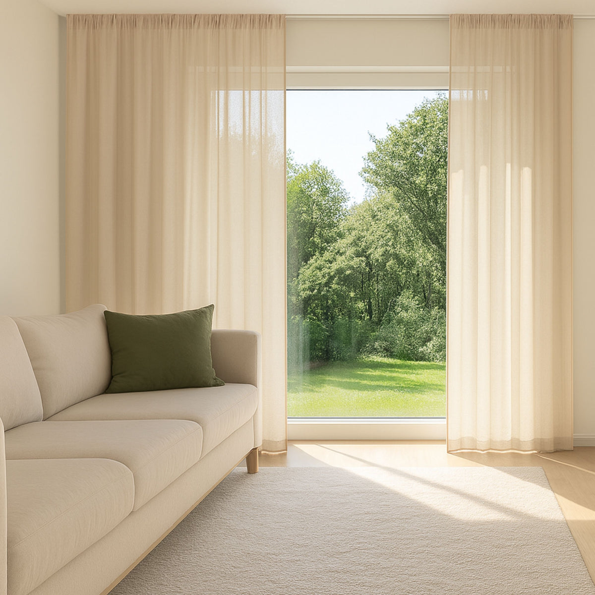 Tagesvorhang dunkelbeige Tilly