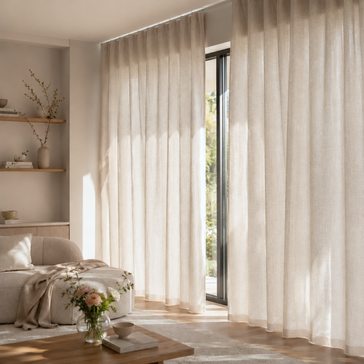 Leinenvorhang SENNA - beige - Kostenloses Stoffmuster