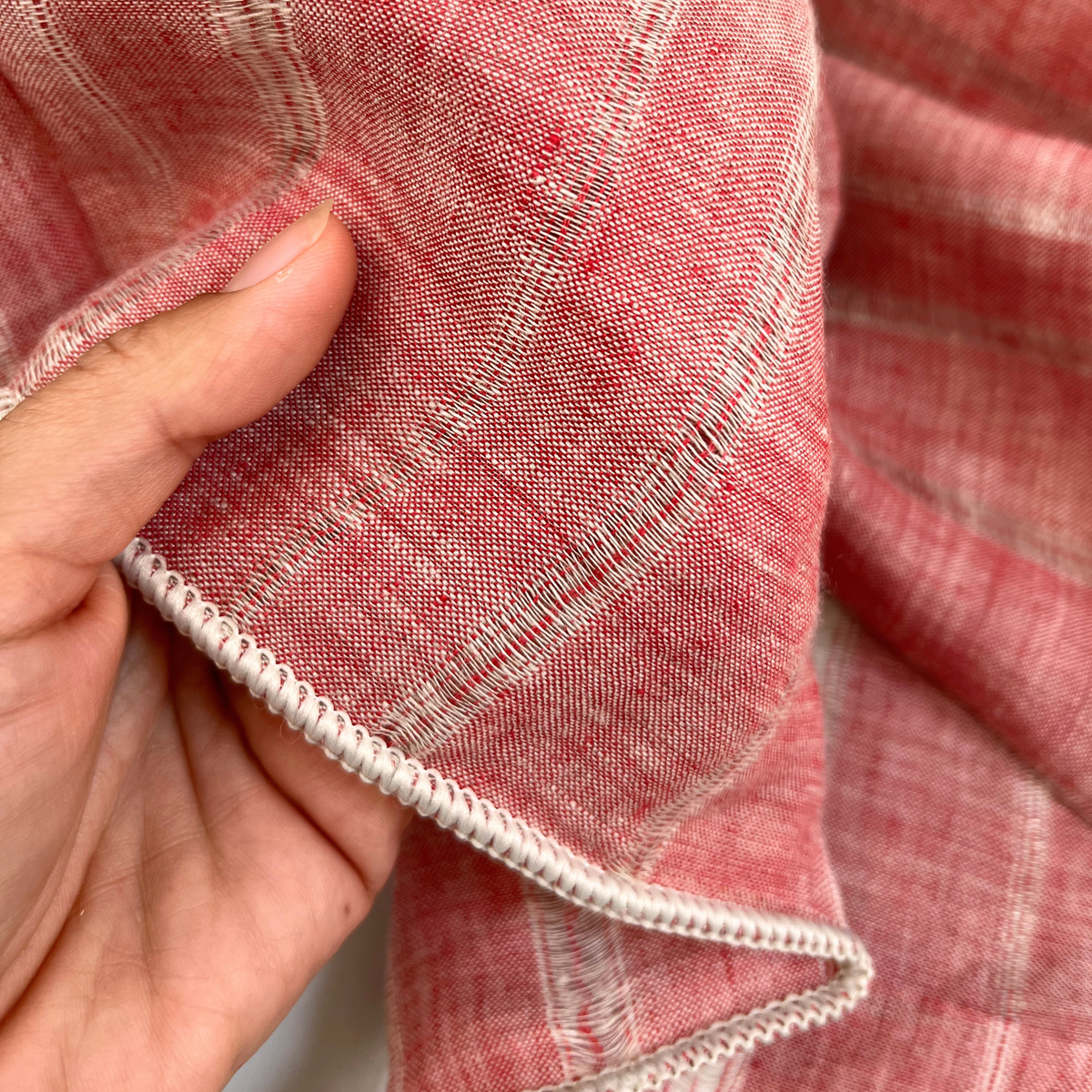 "Linen curtain" In-Between curtain red Sissi "stripes"
