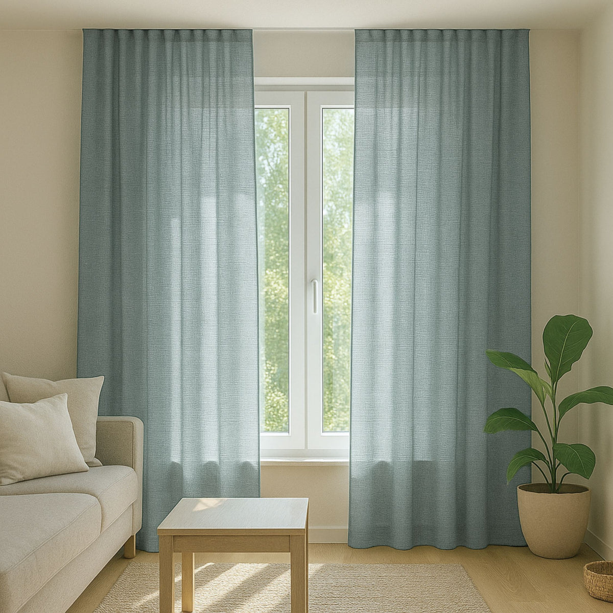 Tagesvorhang zarttürkis Wasa