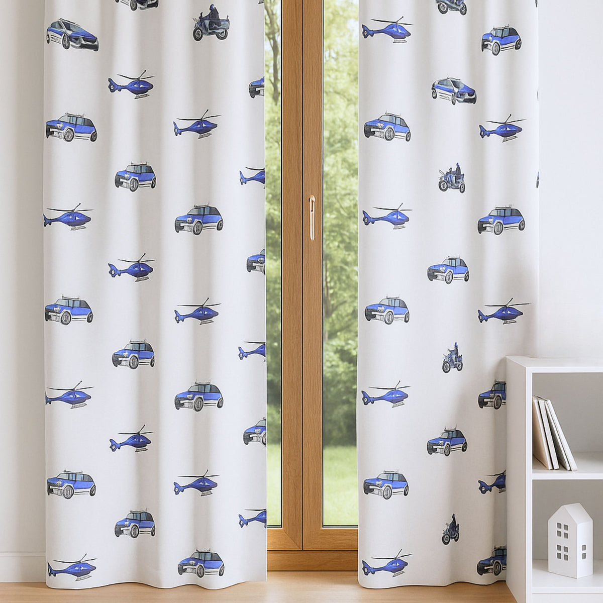 Rideau occultant bleu bleu police