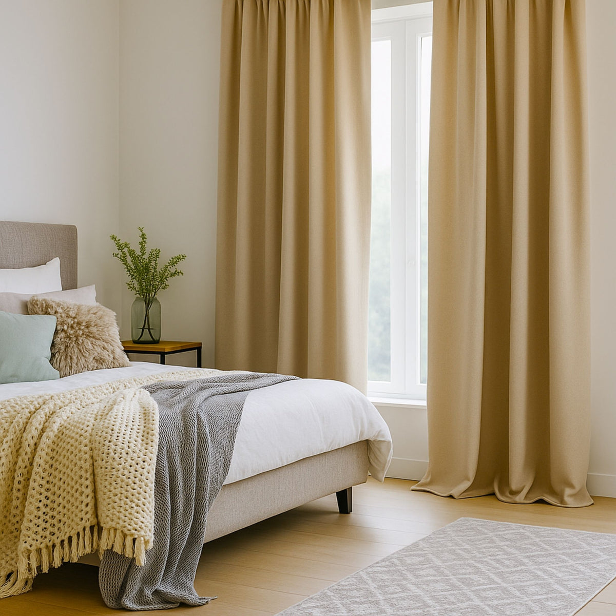 Rideau de l'appareil "rideau acoustique" beige sombre viktoria