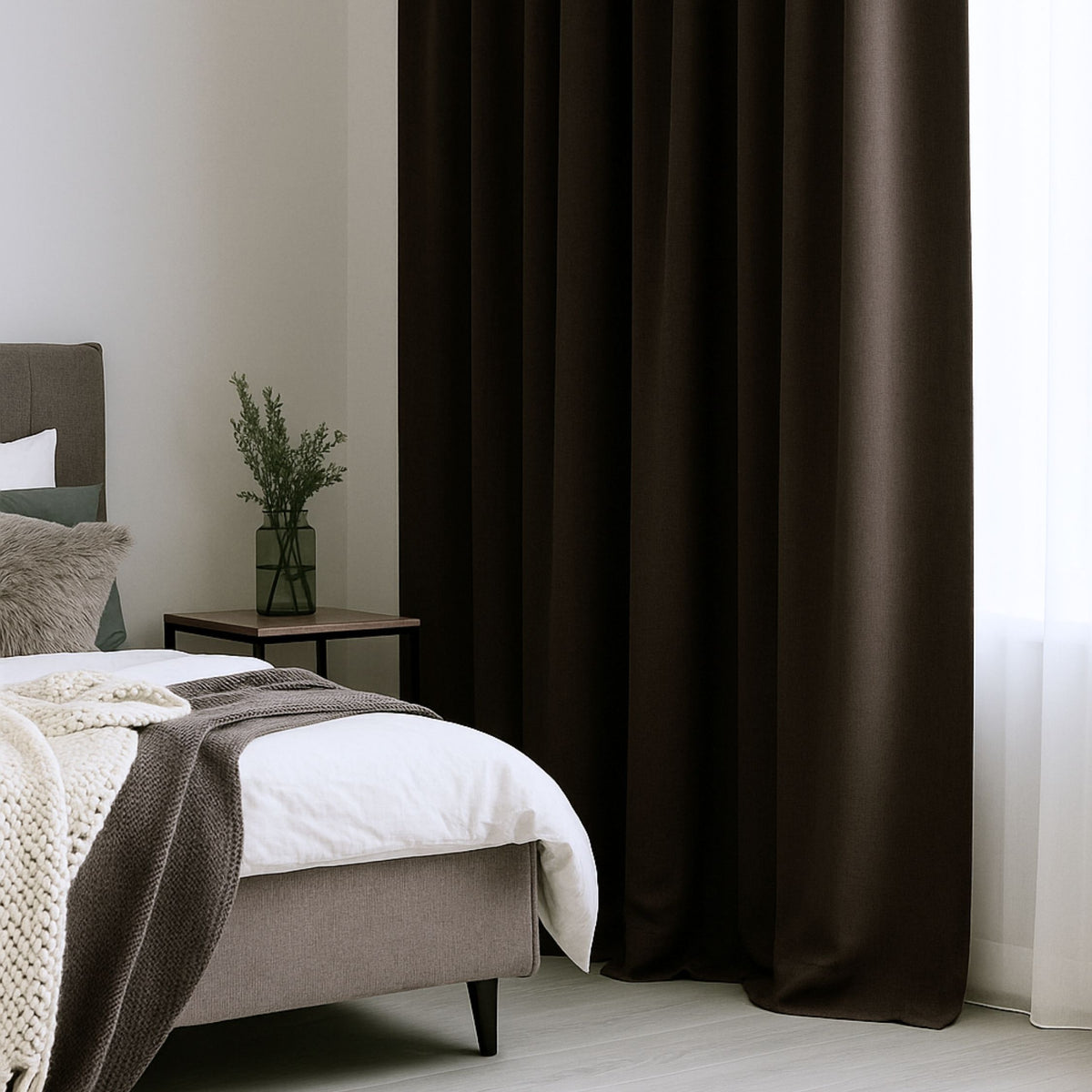 Verdunkelungsvorhang "Akustikvorhang" grau braun Viktoria