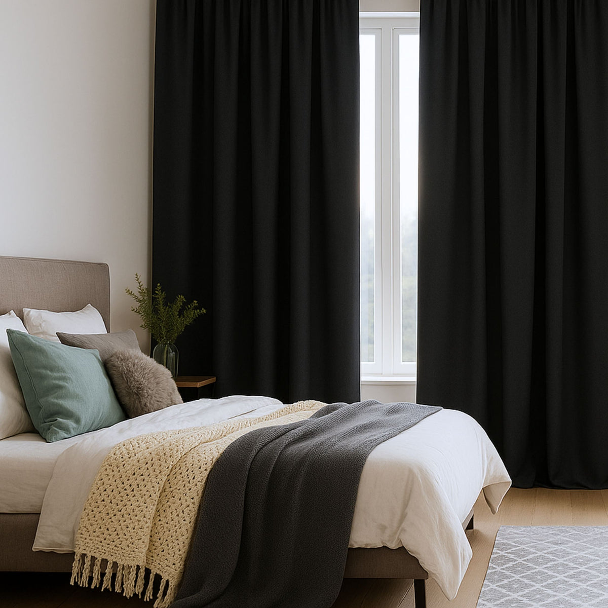 Verdunkelungsvorhang "Akustikvorhang" schwarz Viktoria