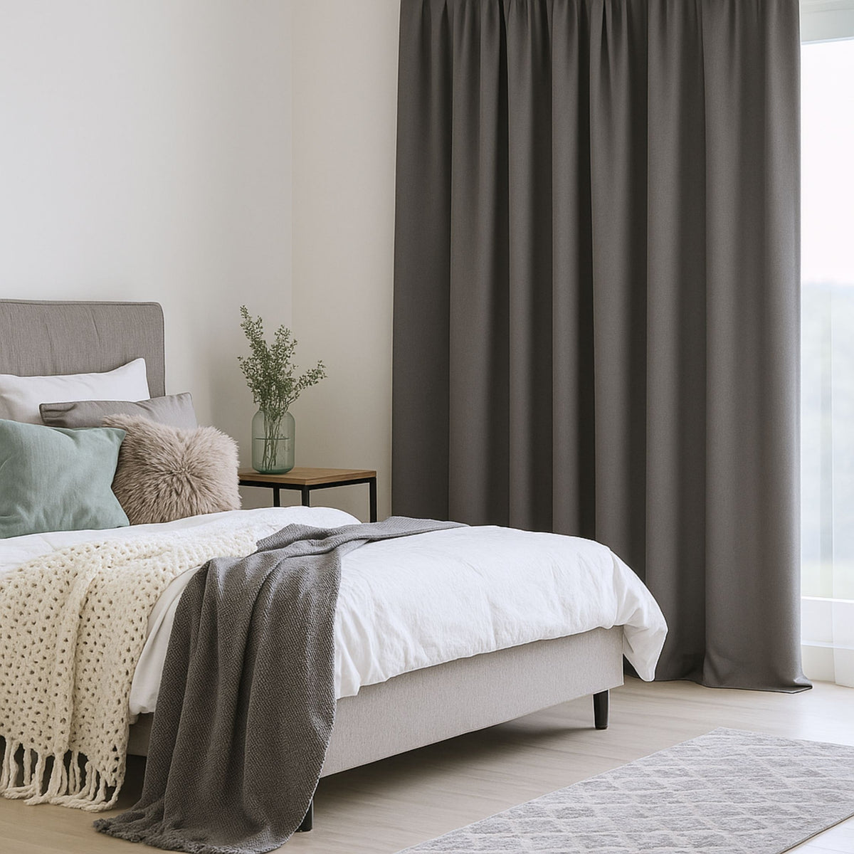 Verdunkelungsvorhang "Akustikvorhang" steingrau Viktoria