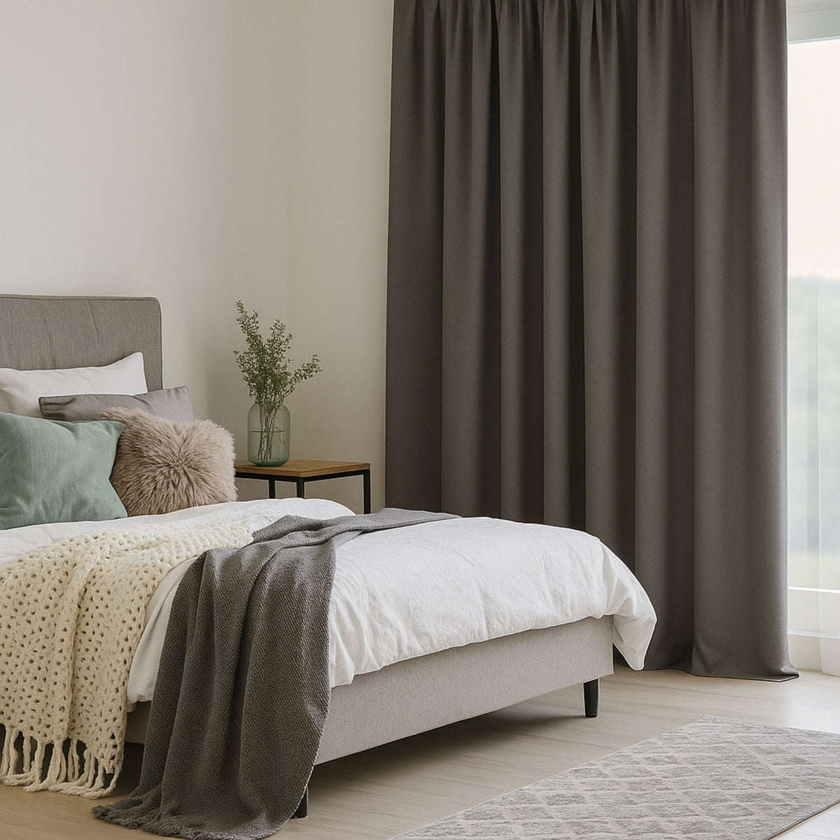 Verdunkelungsvorhang "Akustikvorhang" grau Viktoria