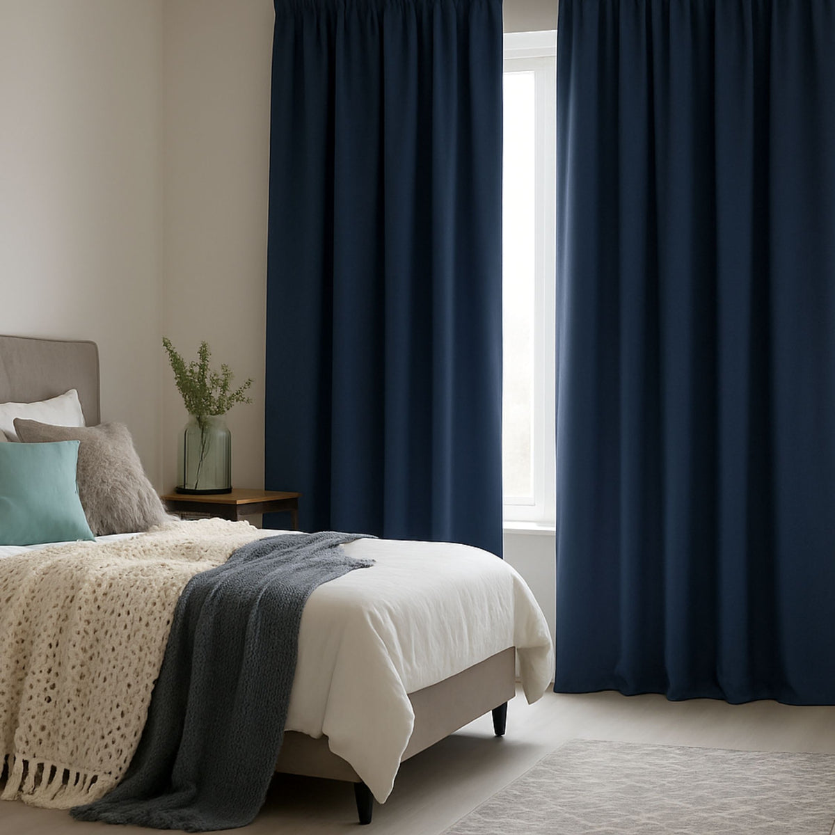 Verdunkelungsvorhang "Akustikvorhang" nachtblau Viktoria