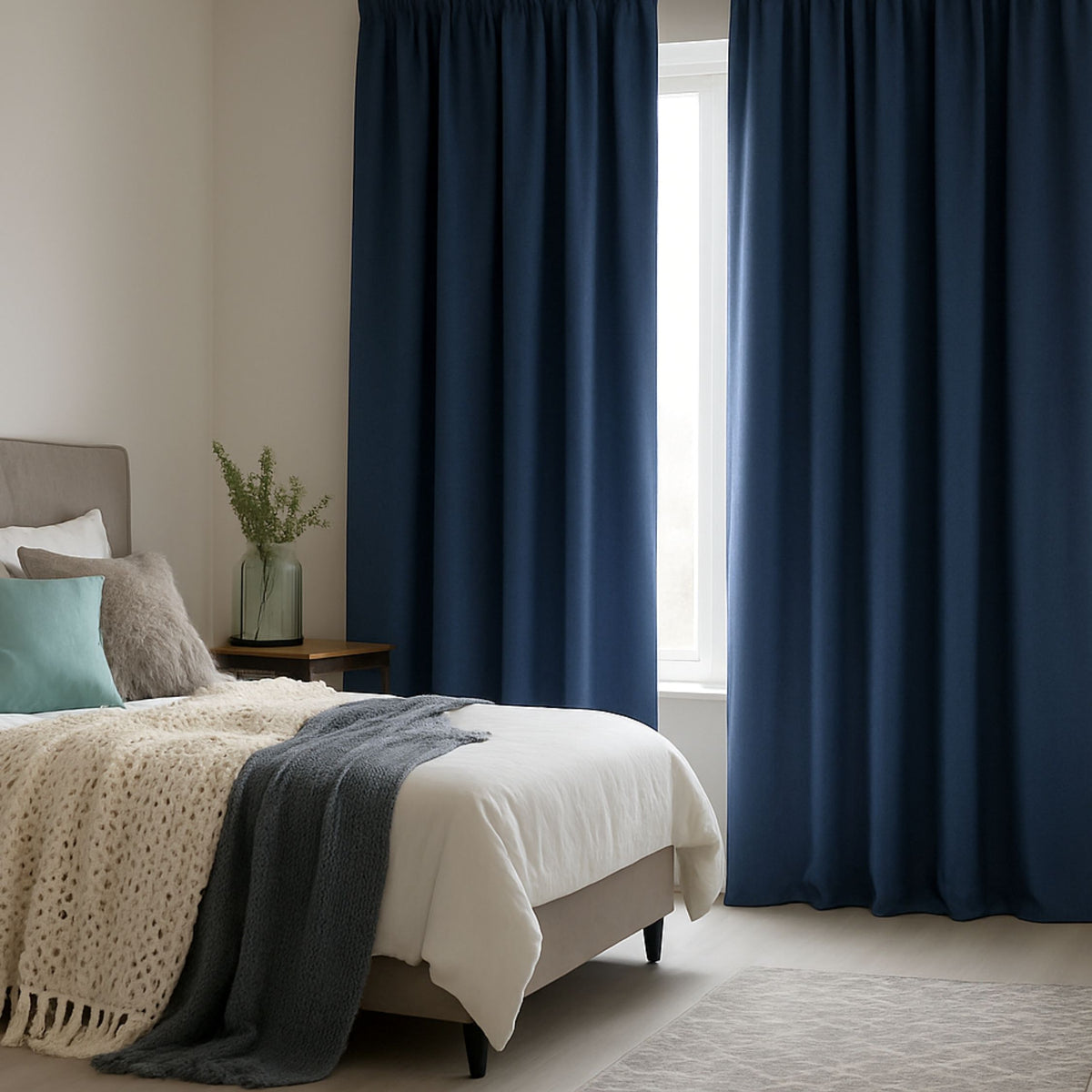 Verdunkelungsvorhang "Akustikvorhang" dunkelblau Viktoria