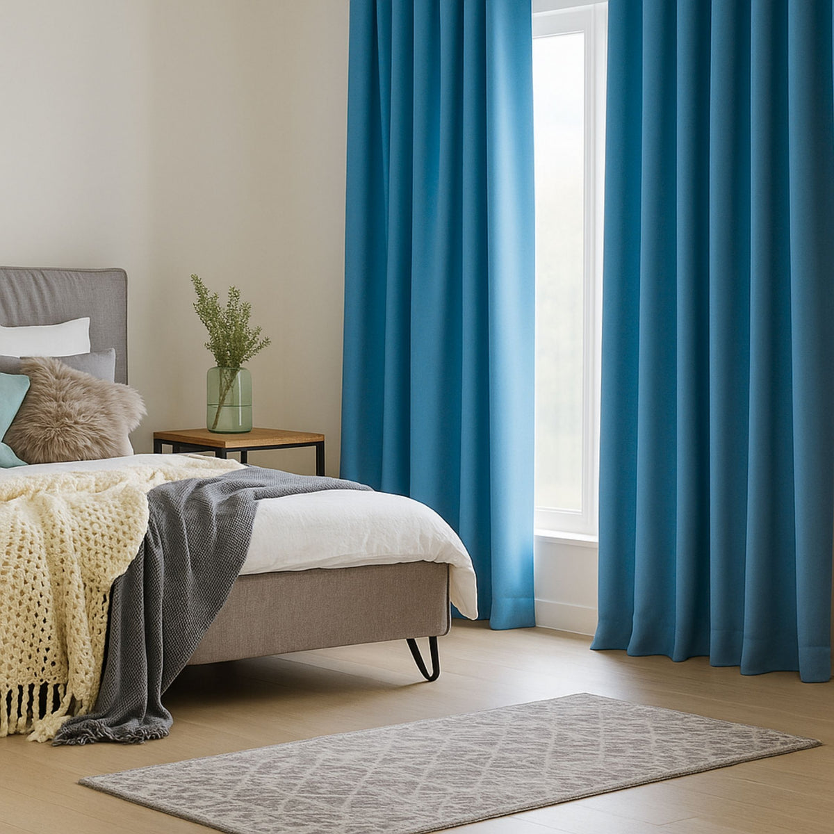 Verdunkelungsvorhang "Akustikvorhang" stahlblau Viktoria