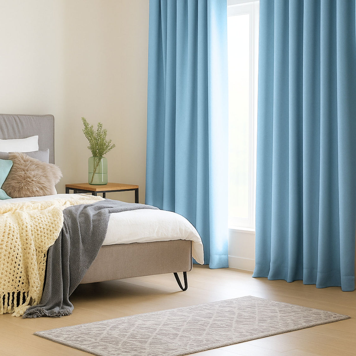 Verdunkelungsvorhang "Akustikvorhang" himmelblau Viktoria