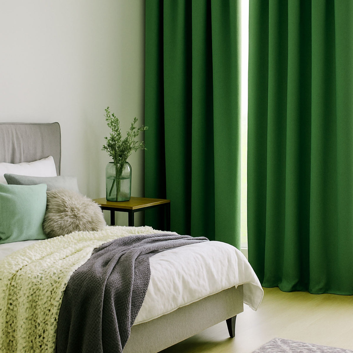Verdunkelungsvorhang "Akustikvorhang" moosgrün Viktoria