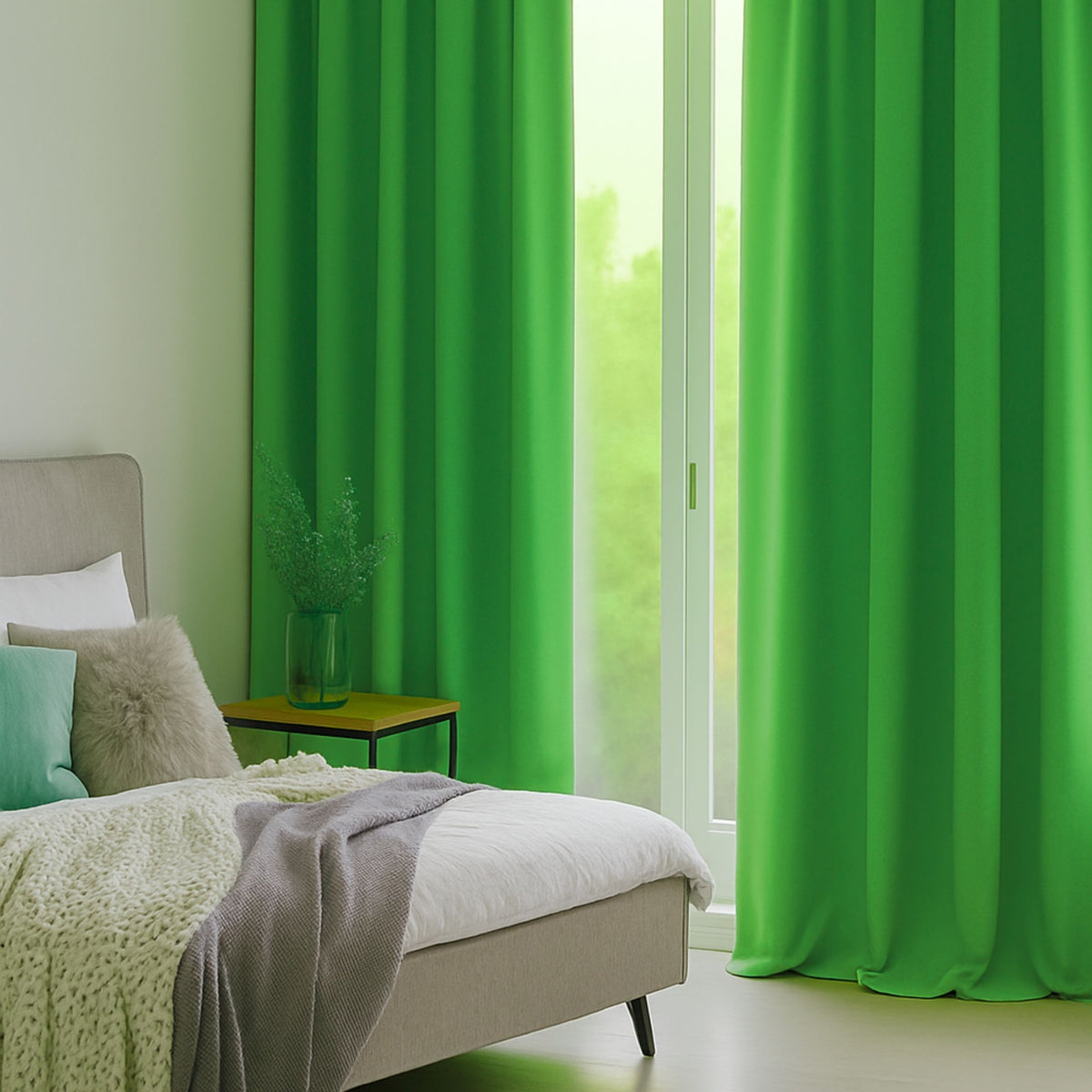 Verdunkelungsvorhang "Akustikvorhang" leuchtend grün Viktoria