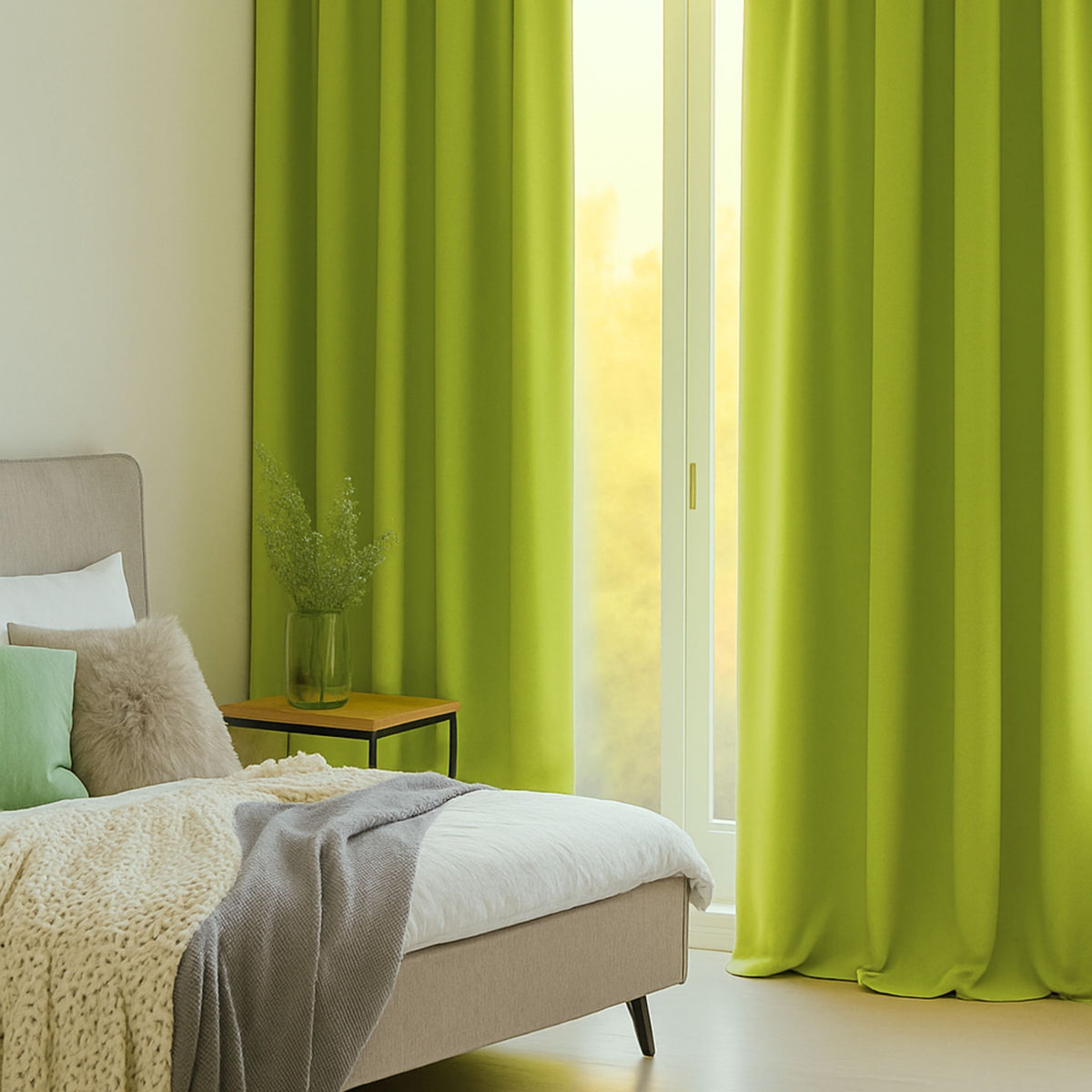 Verdunkelungsvorhang "Akustikvorhang" hellgrün Viktoria