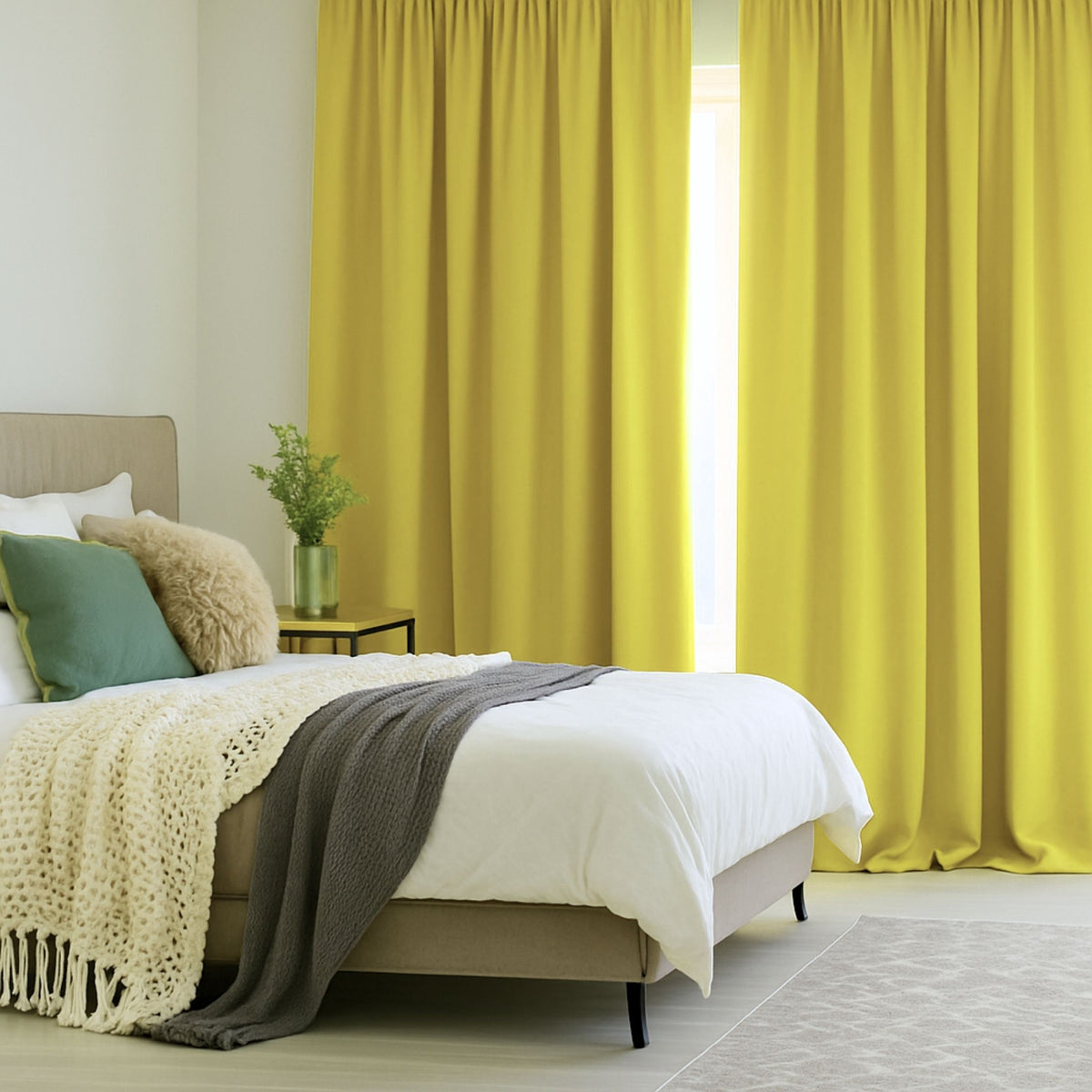 Verdunkelungsvorhang "Akustikvorhang" zartgelb Viktoria