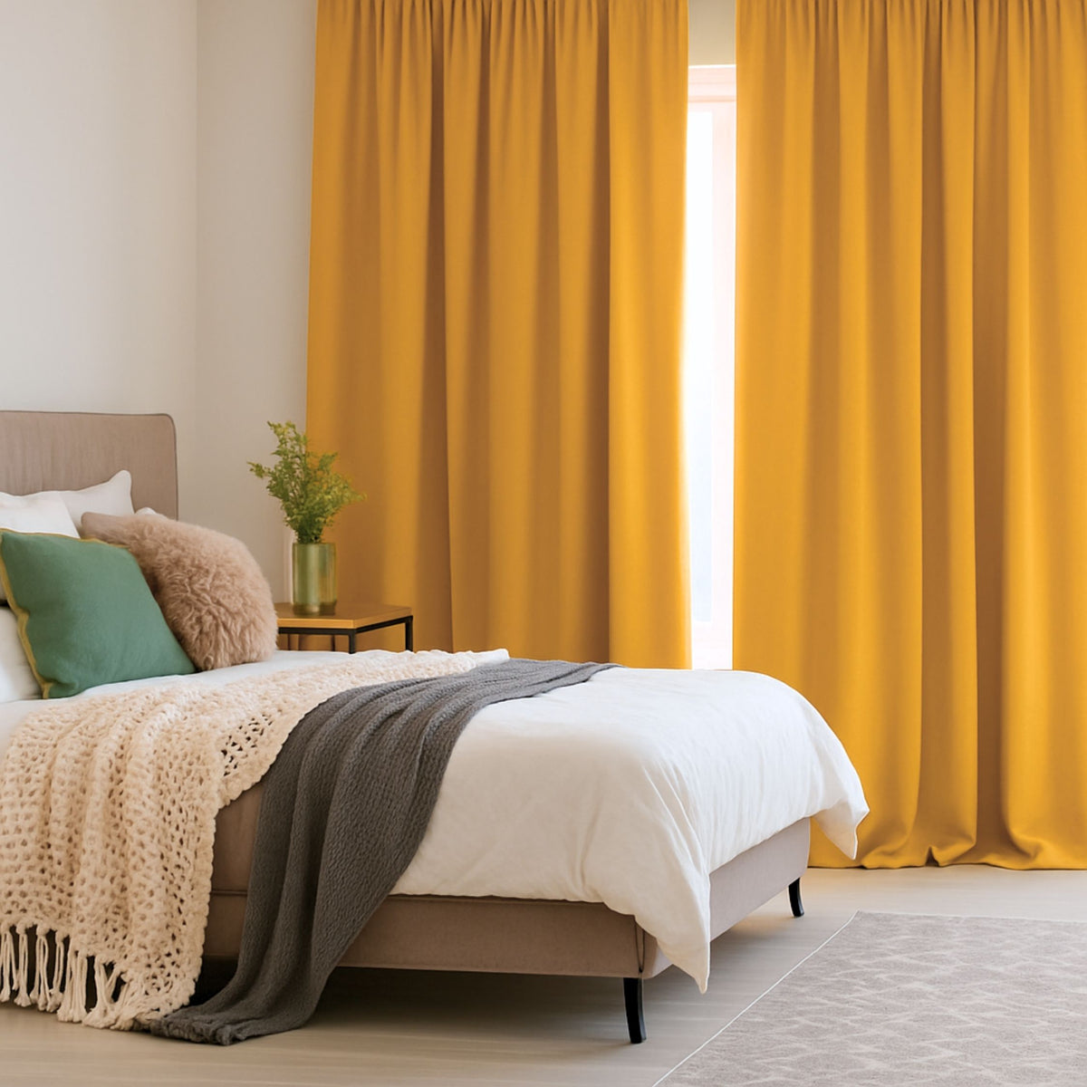 Verdunkelungsvorhang "Akustikvorhang" gelb orange Viktoria