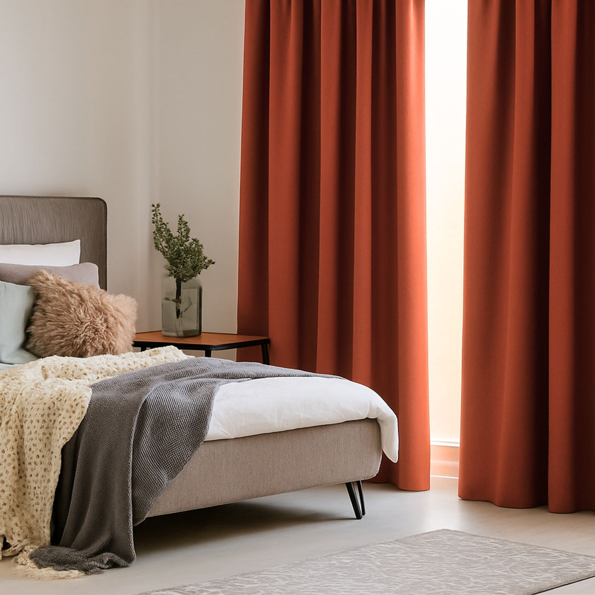 Verdunkelungsvorhang "Akustikvorhang" kupferrot Viktoria