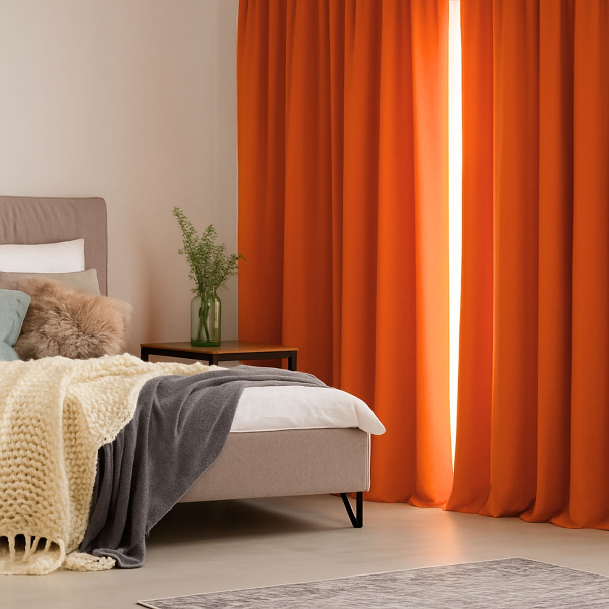 Verdunkelungsvorhang "Akustikvorhang" rot orange Viktoria