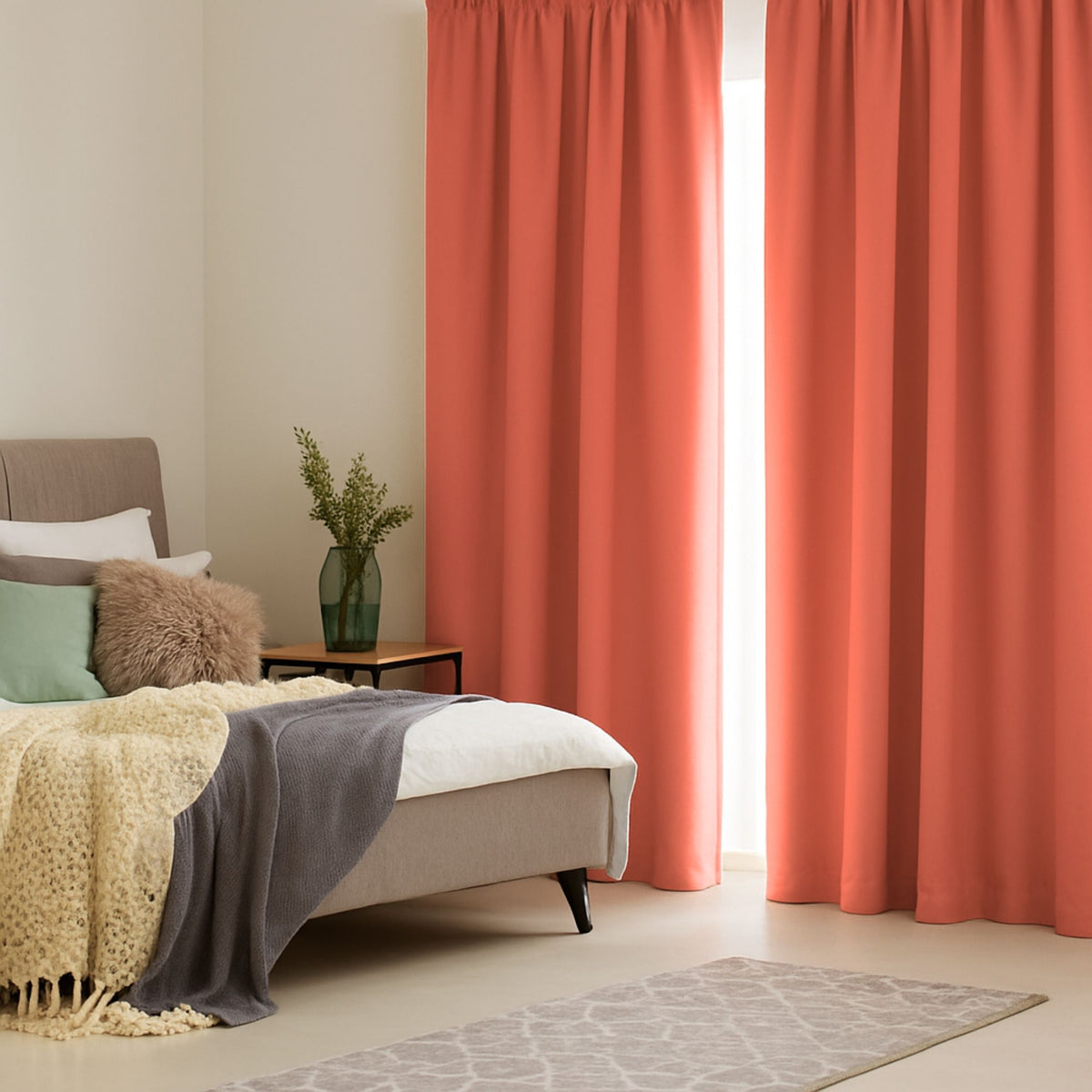 Verdunkelungsvorhang "Akustikvorhang" korallenrot Viktoria