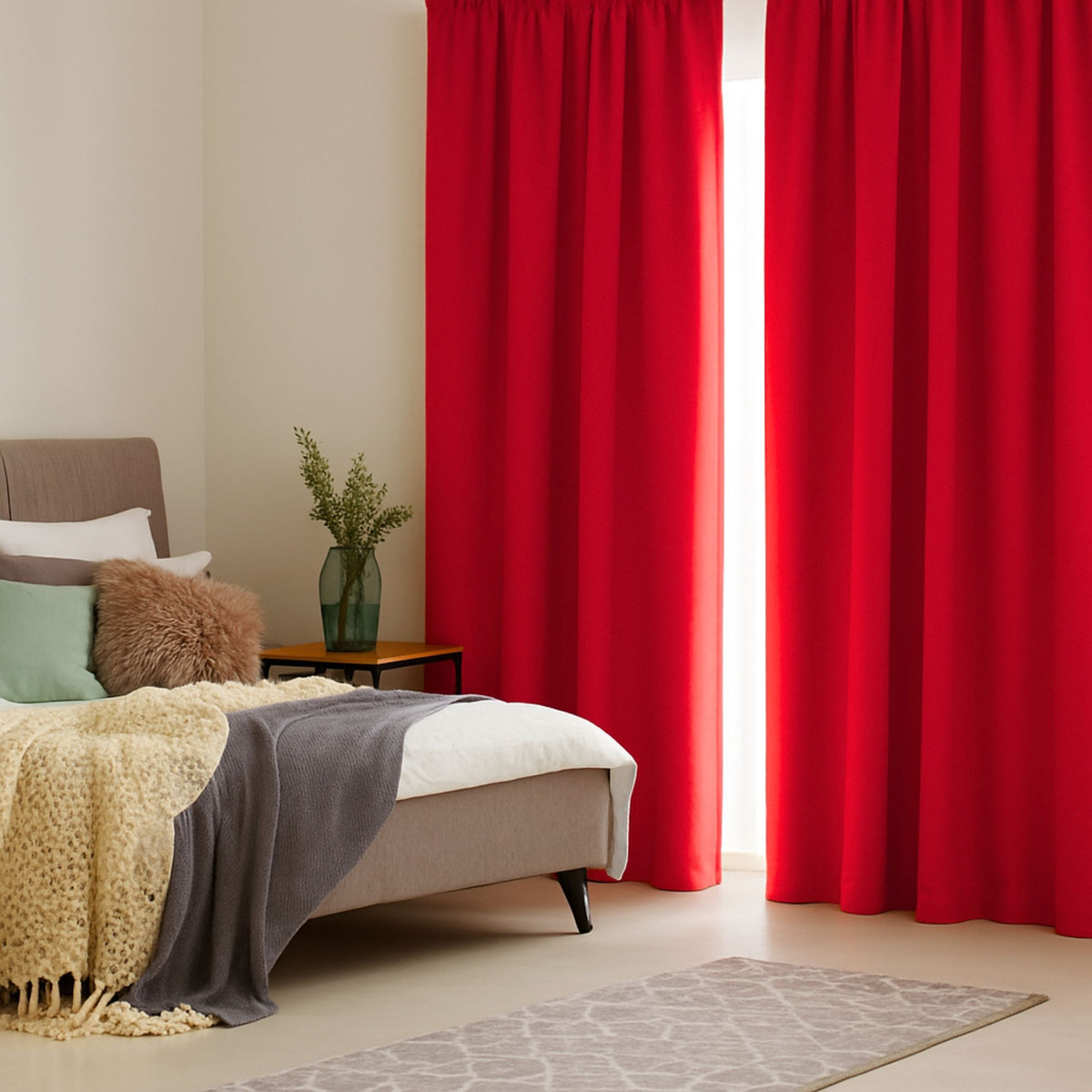 Verdunkelungsvorhang "Akustikvorhang" rot Viktoria